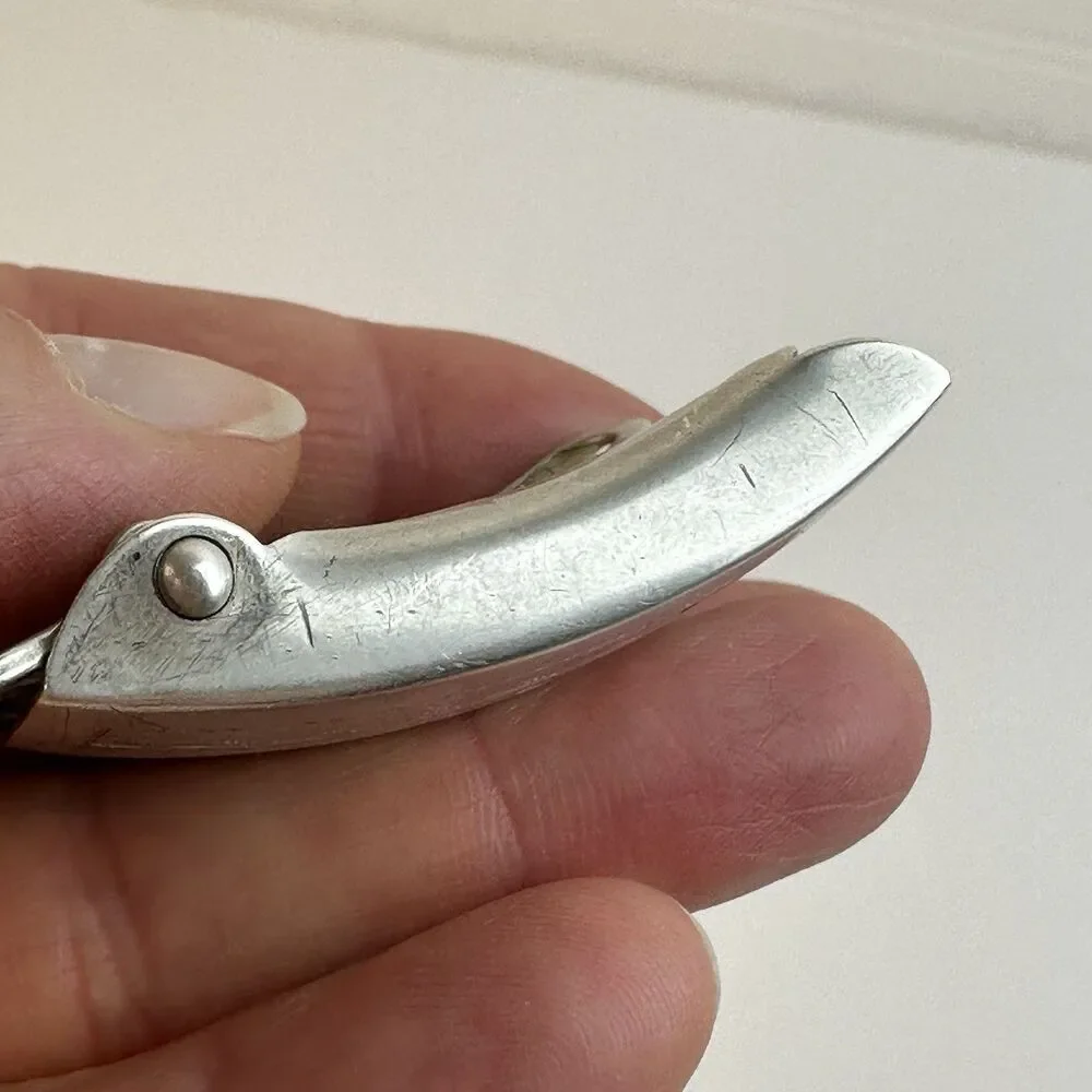 Antique 1920’s Art Deco Sterling Silver Belt Buckle Monogrammed Slide Friction